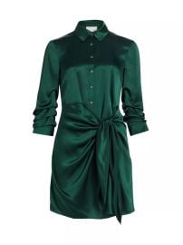 Women\\\'s Jacey Silk Satin Tie-Waist Minidress at Saks Fifth Avenue